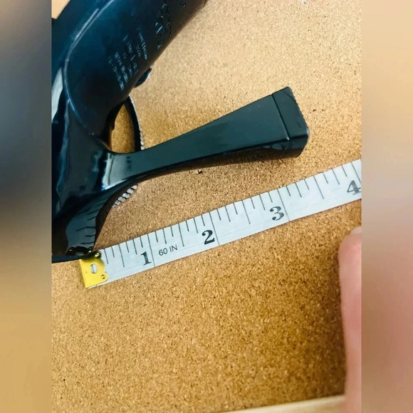 ZARA BRAND BLACK HEELED SANDALS WITH RHINESTONE STRAPS size35 size 5US - Picture 6 of 9